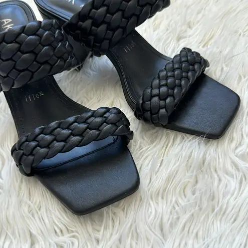 Anne Klein Anne Klien Black Block Heel Braided Sandals