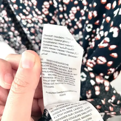 Ulla Popken Leopard Navy Long Sleeve Flowy Plus Sized Top Size 32/34 Blue