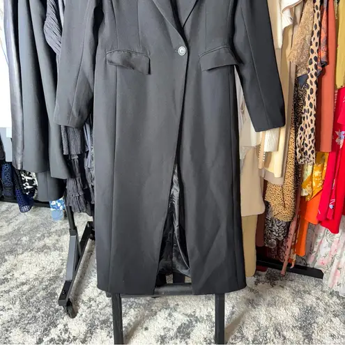 Commense Black Collar Pocket Blazer Coat Size M