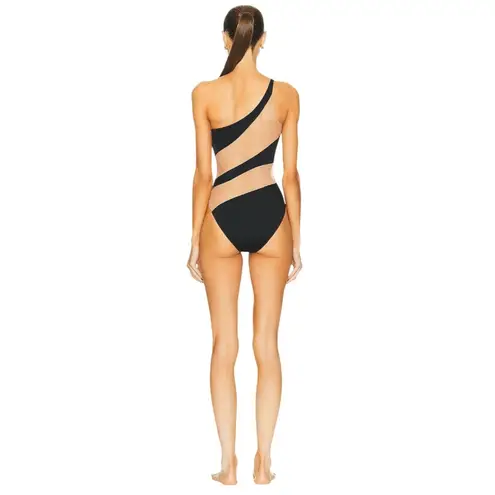 Norma Kamali Snake Mesh Mio One Piece Swimsuit in Black & Nude X-Small New Women