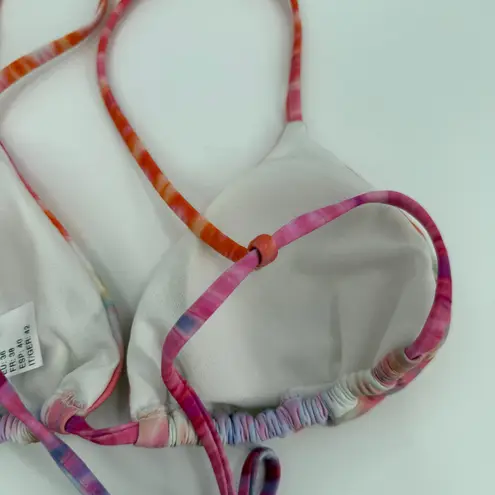 BASTA SURF Bikini Top Size Small NEW Triangle String Tie Dye Swim Beach NWOT Pink
