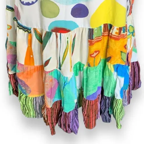 Jams World Jam’s World Hattie Dress Multicolor Abstract Print Short Sleeve Scoopneck Mini