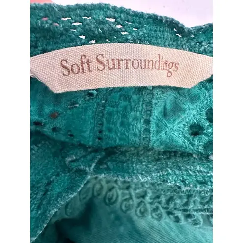 Soft Surroundings Trevi Lace Top Jewel Green Size 3X Beachy Boho Coastal Mature