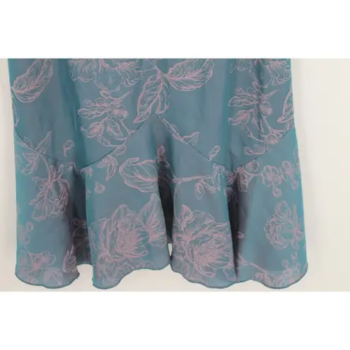 Cider Floral Ruffle Hem Satin Mini Dress Y2K Babydoll Fairy Blue Pink Summer Size S