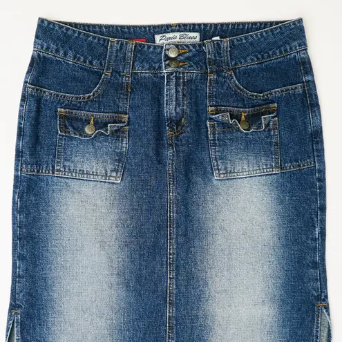 Paris Blues Vintage 90s Soulmate Denim Shaded Maxi Skirt