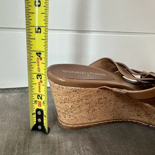 Donald Pliner DONALD J PLINER FLORE Brown Woven Platform Wedge Thong Sandals