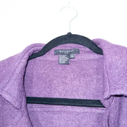 Sandro Purple Wool Blend Double Breasted Peacoat Size 1X