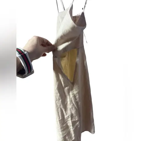 MELLODAY Women's Natural Tank Side Cutout Minidress Linen Blend Small NWOT