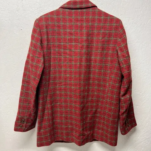 Eddie Bauer  Vintage red blazer Plaid Wool jacket sz medium