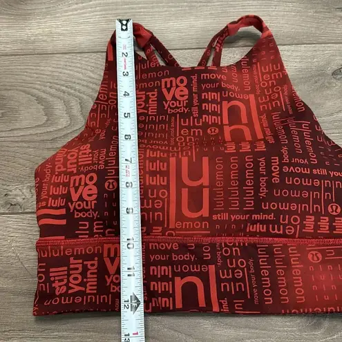 Lululemon Energy High Neck Longline Medium Support Sports Bra Ombre Red Multi 6