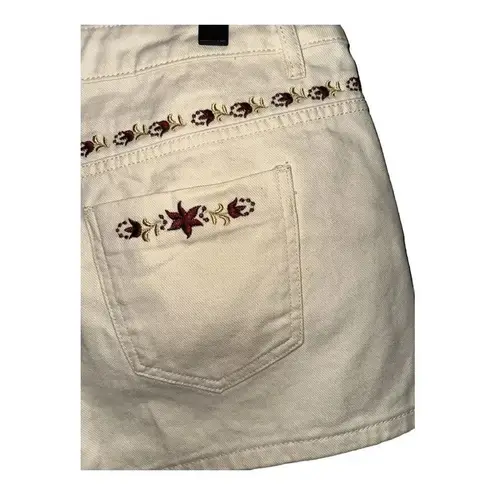 NWT VRG Girl Floral Embroidered Cream Denim‎ Short Size 14
