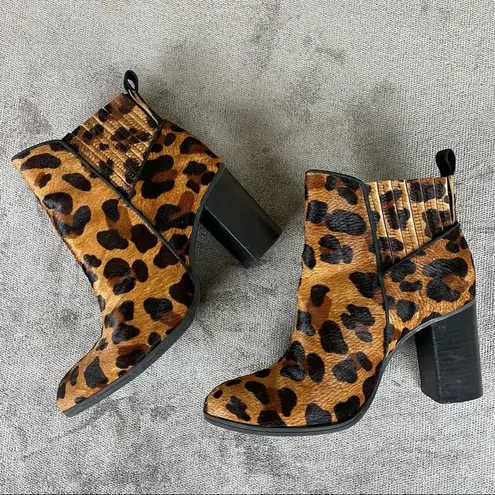 Schutz  Leopard Print Fur Booties Size 5