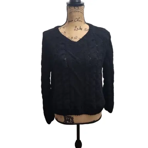 AUDREY PARKS Sweater Womens Size XS Black Knitted Pullover Soft Minimalist Chic