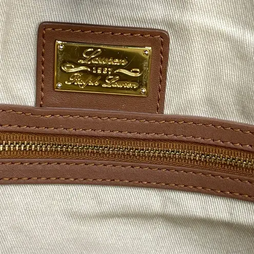 Vintage Lauren Ralph Lauren Brown Leather Putnam Chatsworth Crest Shoulder Bag