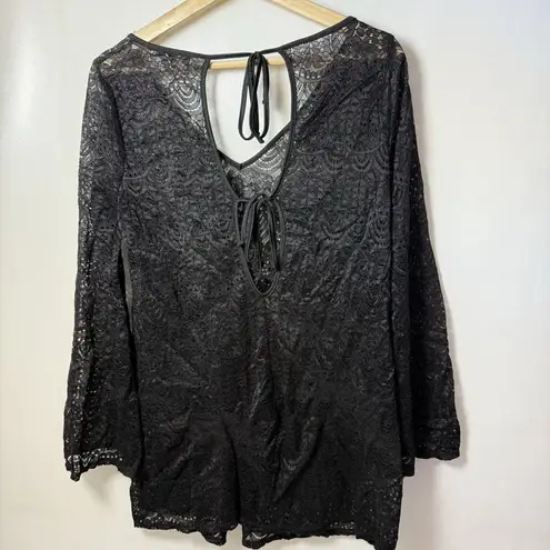 Lace Top Small Black See Through Dress Cover Up Lingerie Witchy Goth Sexy Dark