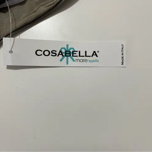 Cosabella Triangle Halter Bikini Top M Metallic Tuxedo Style NWT Minimalist