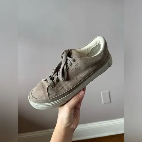 All Saints Women’s Trish Taupe Suede Platform Sneakers Size 9