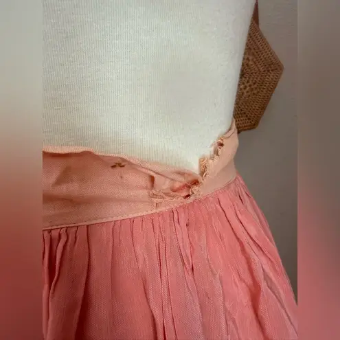 Handmade Pink Accordion Silk Flowy Maxi Skirt Size L