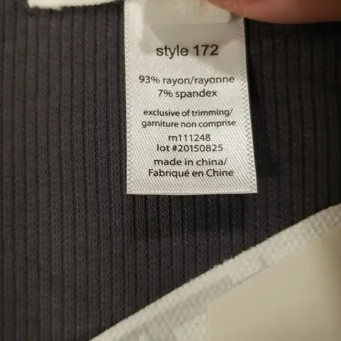 Barefoot Dreams 💕 Luxe Ribbed Jersey Long Sleeve Tee Graphite (Dark Grey) XL NWT