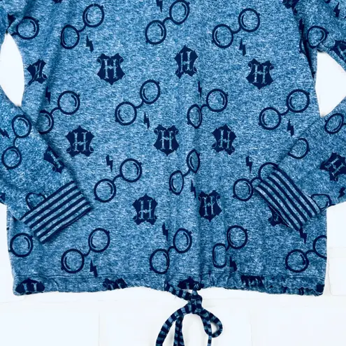 Harry Potter Pajama Set Women's Long Sleeve Shirt Pants Sleepwear Blue, M/L