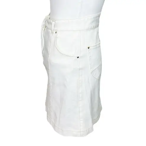 Sabina Musayev McKenna Mini Skirt High Rise Denim White Women’s Size S
