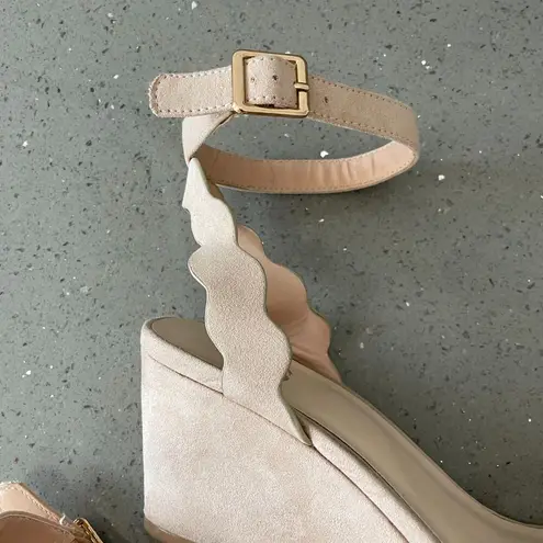 Journee Collection Womens LOUCIA Beige Wedge Heeled Sandals 7.5