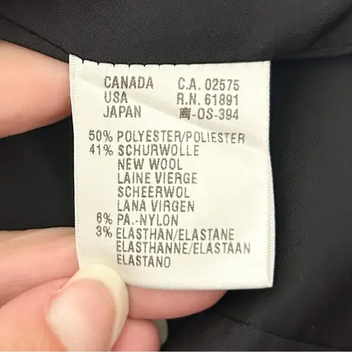 Escada Gray Wool Blend Gold Tone Zipper V Neck Mandarin Collar Blazer Jacket 34 Size undefined