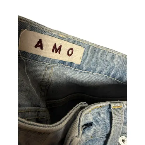 AMO Babe 70’S Blue Light Wash High Rise Crop Ankle Denim Jeans Size 26