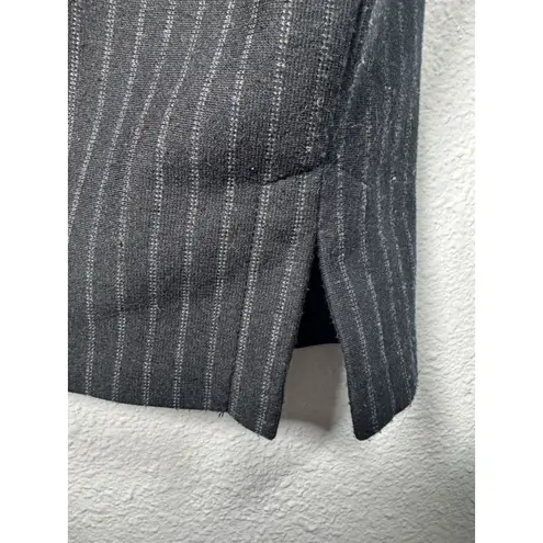 New York Company Women Small Black Striped Button Up Side Slit Dress