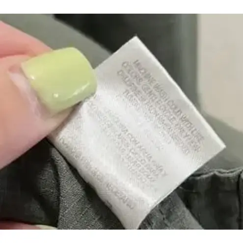 basic editions Olive Green Collared Button Up Long Sleeve Shirt Size Small