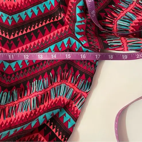 Living Doll Pink|Aqua Chevron Stripe Deep V-Neck Long Sleeve Romper Sz S EUC