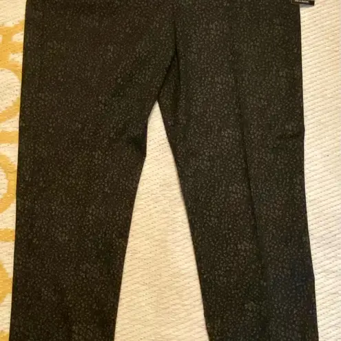 Zac and Rachel NWT Women’s Black Ditsy Leopard Pull on Pants Sz L Ret $80