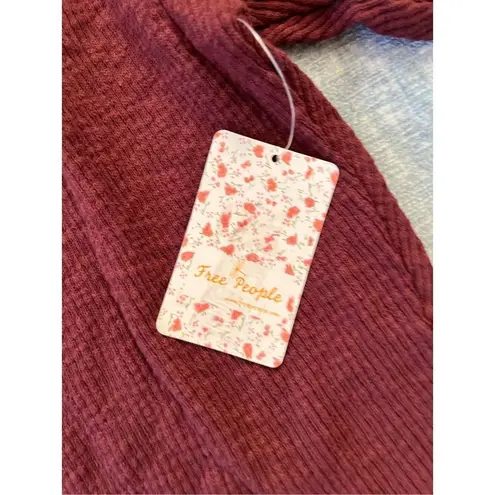 Free People NWT!  Oversized OG Long Sleeve Top in Cherry Cola XS