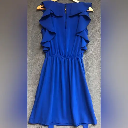 Shelby & Palmer size 8 royal bluish purple ruffled collar pleatedneckline