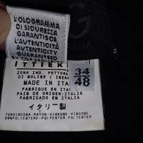 Dolce & Gabbana D&G S Long Sleeved Mock Neck Little Black Elegant Dress Funeral