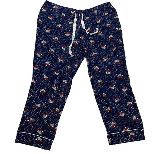Lands End 2X Women Navy Red Plaid Camper Christmas Pajama Pants Lounge Sleepwear Blue Size undefined