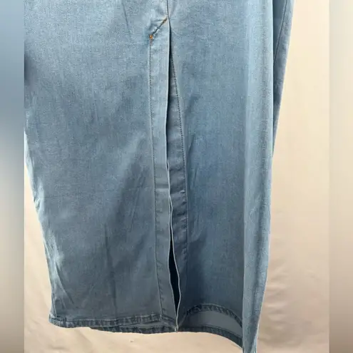 Torn By Ronny Kobo NWT Renee Strapless Denim Midi Dress in Medium Blue Small