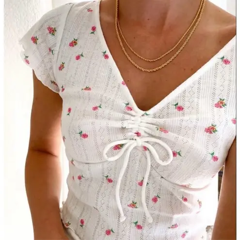 ✨For Love And Lemons Blossom Pointelle Sz Small Top✨ White