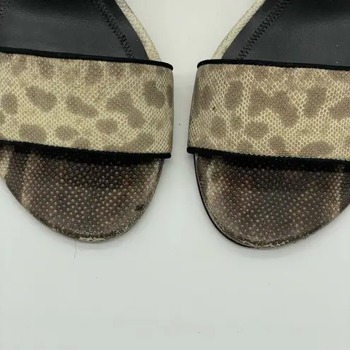 Alexander Wang Abby Animal Print Leather Block Heel Sandals - Natural - 36.5
