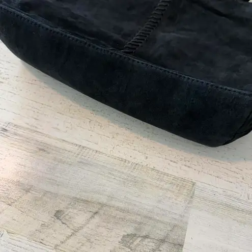 Stylish Genuine Black Suede Leather Crossbody Bag Purse Tribal Gothic Unique