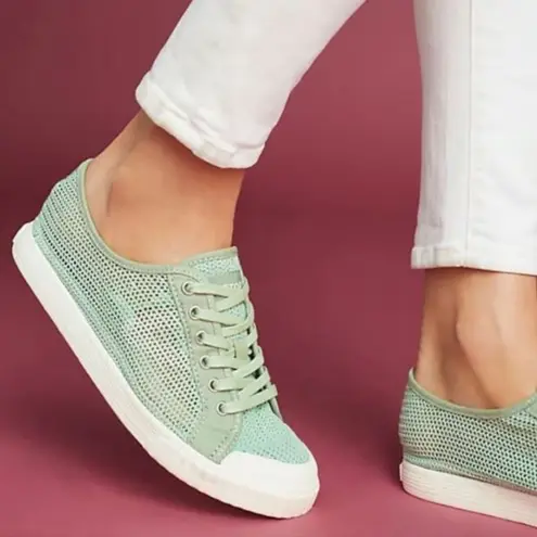 Tretorn Sz 7.5 Women's Green Tournament Net Mesh Low Top Sneakers