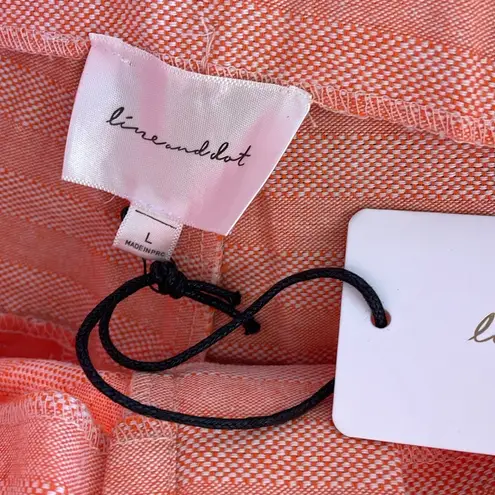 Line and Dot Orange High Waist Linen Zoe Shorts with Belt