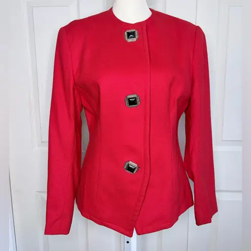 Vintage bankers club women’s wool 80’s 90’s office woman red blazer accent Size 8