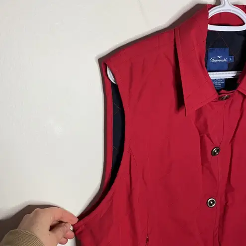 Façonnable Faconnable red water resisted quilted button up vest size L