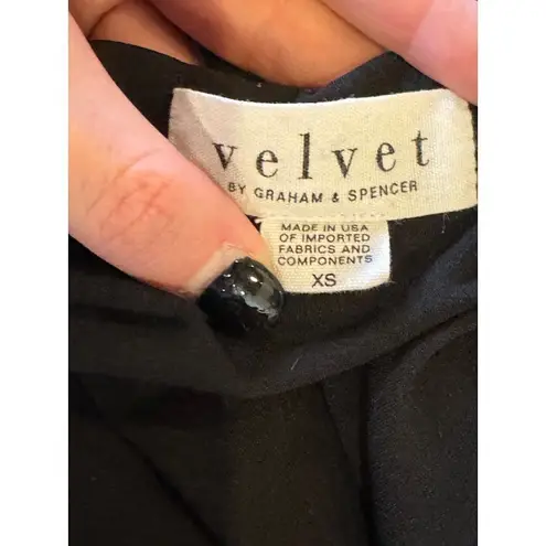 Velvet Graham And Spencer Black Jersey Knit Short Split Sleeve Mini Dress XS