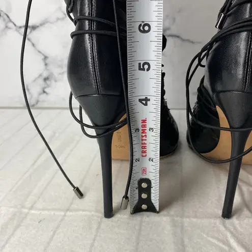 Alexandre Birman Black Lace Up Boots with Stiletto Heel, Size 38 1/2 Booties