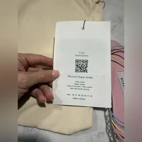NWT Sleeper Macaroni Strappy Sandals Pastel Pink Sz 39 $220