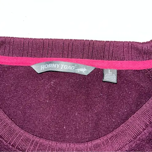 Horny Toad  maroon Long Sleeve pullover, super soft, scoop neck, size Large