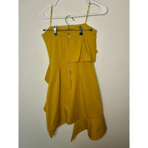 Endless Rose NWOT  Women Small Asymmetrical Ruffle Dress Mustard Yellow Anthro