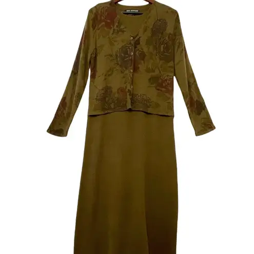 Nina Leonard vintage 80’s built in blazer wool blend knit dress L